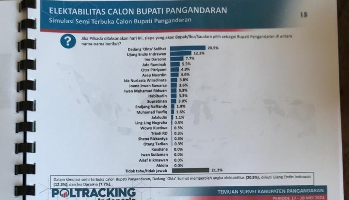 Dadang Solihat mendapat popularitas di Poling Sementara saat Pilkada 2024