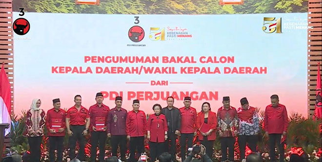 DPP PDIP Mengumumkan 4 Pasang Bacakada di Sumut – Waspada Online